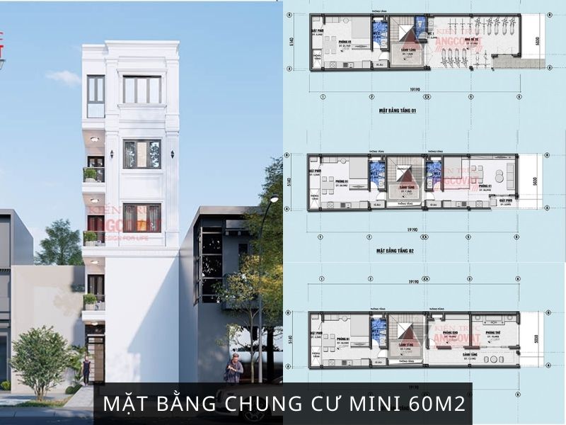  Bản vẽ mặt bằng chung cư mini 60m2 