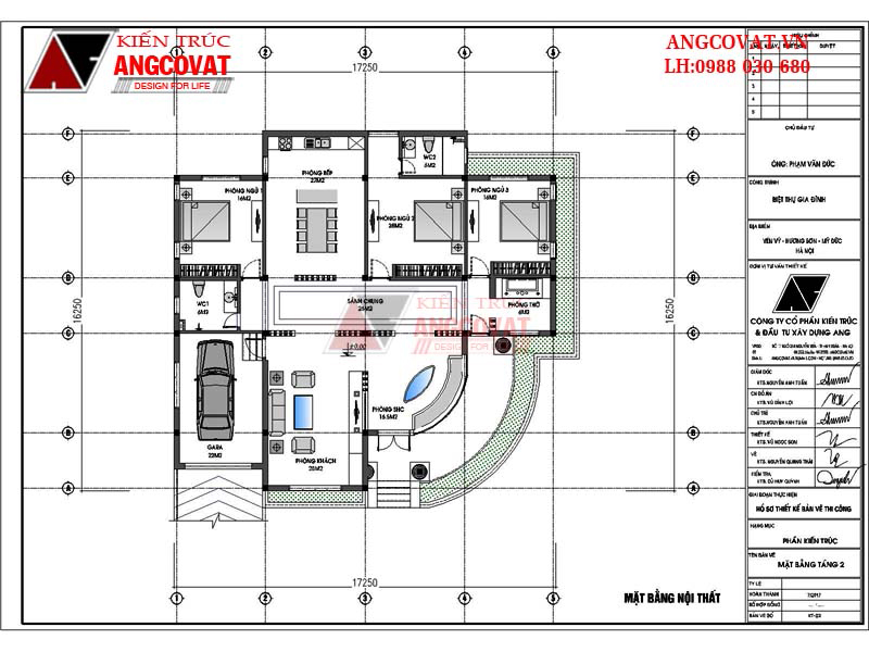  Không gian nội thất của thiết kế nhà 1 tầng 3 phòng ngủ có gara diện tích 240m2