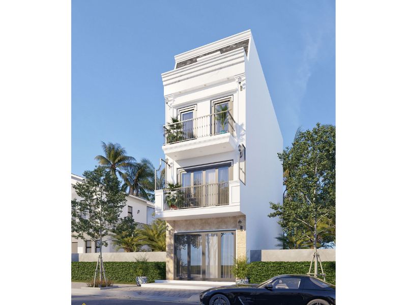 Đường nét kiến trúc thiết kế nhà 4 tầng đơn giản mà tinh tế 