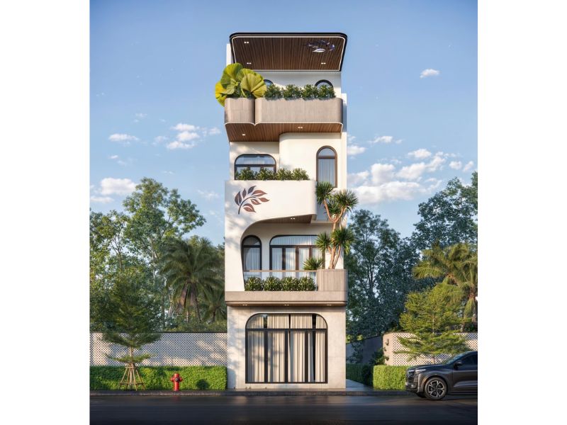 Mẫu nhà phố 4 tầng mặt tiền 7m sâu 15m 3 phòng ngủ 