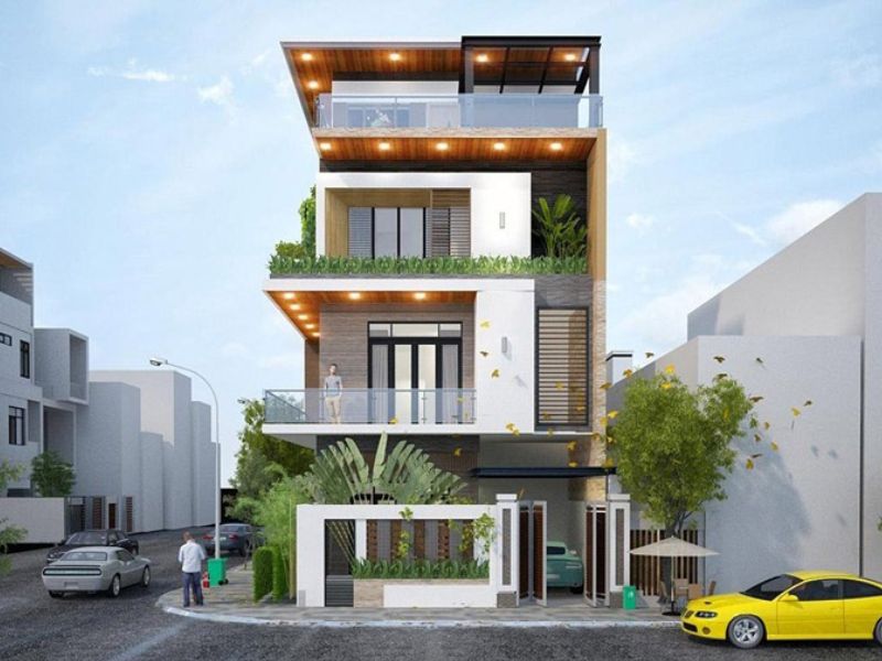 Thiết kế ban công đua rộng kết hợp tiểu cảnh tăng sự thoáng đãng cho ban công 