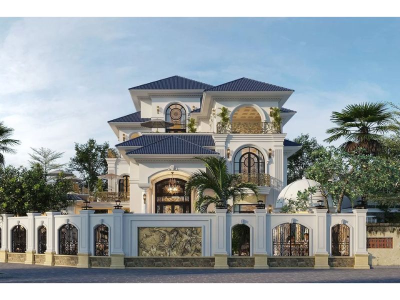 Biệt thự tân cổ điển 3 tầng 1 tum mái Nhật thể hiện vị thế đẳng cấp 