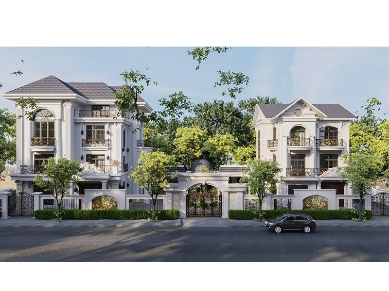 Mẫu biệt thự tân cổ điển mái Nhật 3 tầng 1 tum có không gian sống kết nối thiên nhiên 