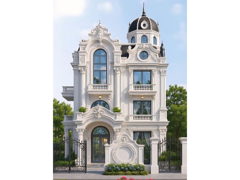 Thiết kế biệt thự tân cổ điển 3 tầng 1 tum 10x15m 