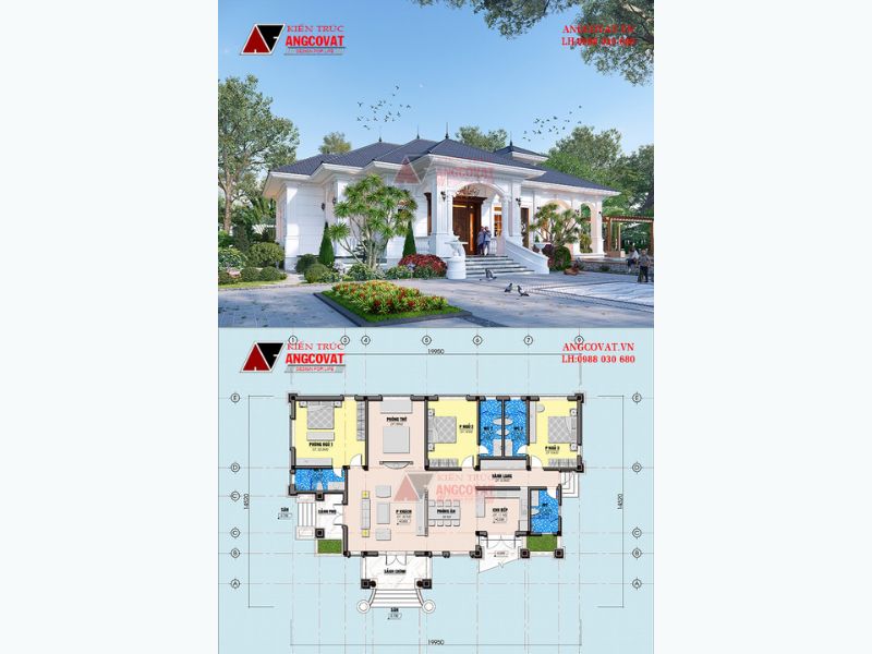 Thiết kế nhà vườn 1 tầng theo phong cách hiện đại