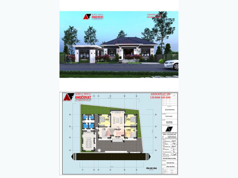 Biệt thự 1 tầng 3 phòng ngủ sang trọng 137m2