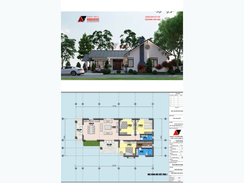 Biệt thự 3 ngủ 160m2 mái thái