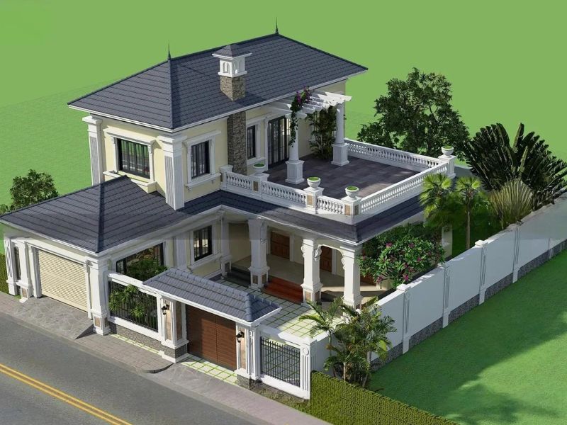 Nhà vườn 2 tầng chữ L 200m2 đẹp mắt