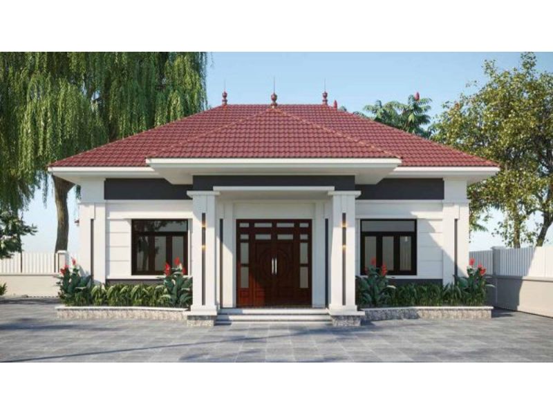 Nhà vườn 1 tầng mái Nhật 200m2