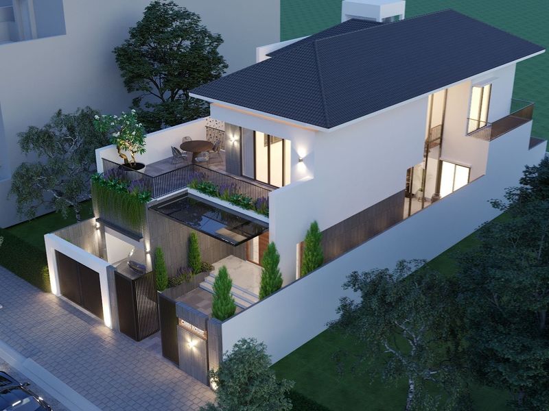 Nhà vườn 2 tầng đẳng cấp có bể bơi