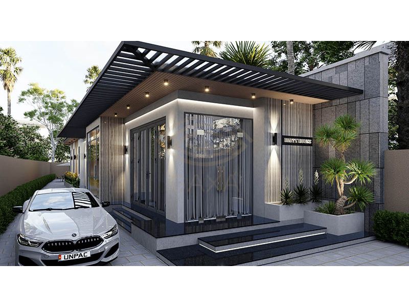 Nhà vườn 1 tầng 1 tum mái bằng 200m2
