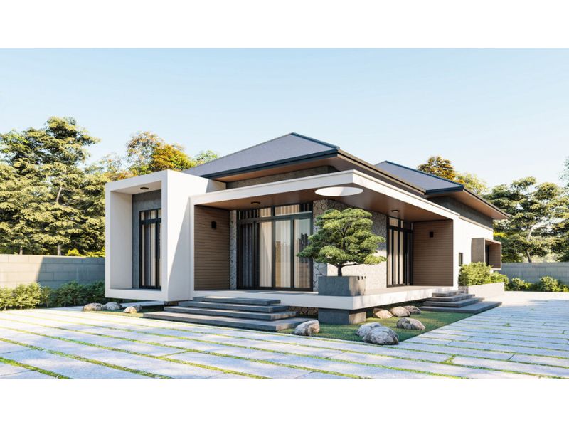 Nhà mái nhật 10x12m mang lại vẻ đẹp ngoại thất tinh tế