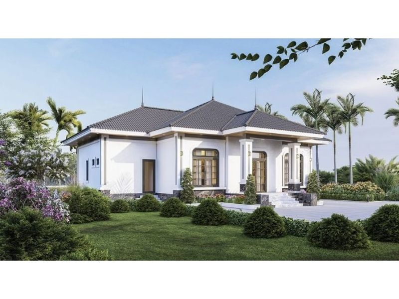 Nhà 1 tầng 10x12m có sân vườn rộng bao quanh