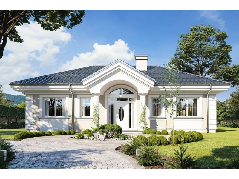 Nhà vườn 1 tầng 10x12m gam màu trắng