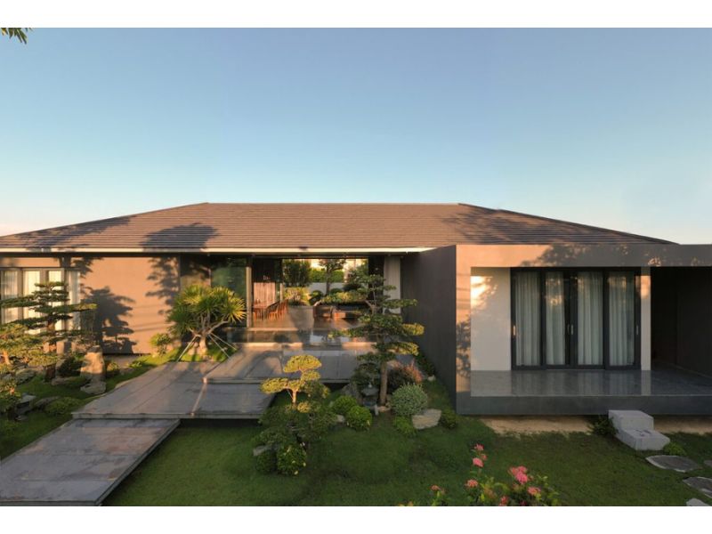Không gian sống nhà vườn 1 tầng thông thoáng