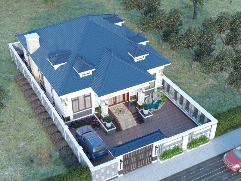 Nhà 1 tầng mái Nhật mặt tiền 10m đẳng cấp