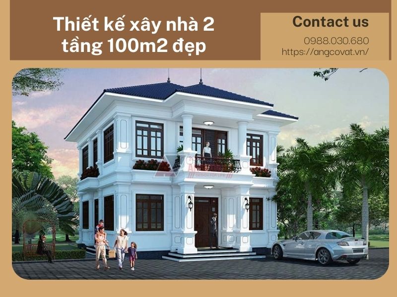 Thiết kế nhà vuông 9x11m 2 tầng mái Nhật 100m2 hiện đại ở Nghệ An