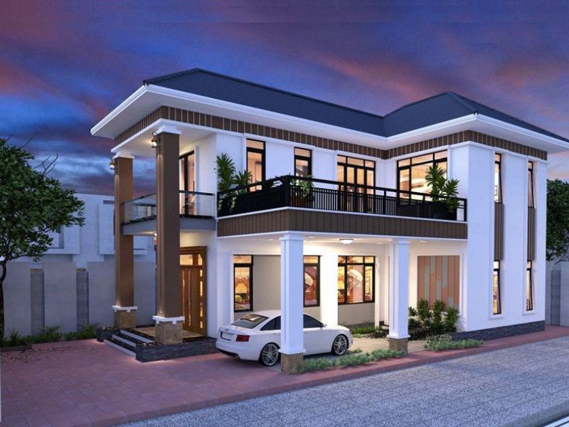 Nhà chữ L độc đáo kết hợp mái Nhật sang trọng, thoát nước chống nắng tốt