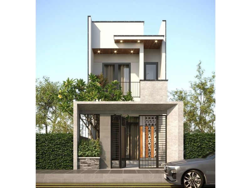 Kiến trúc độc đáo trong mẫu nhà 2 tầng 700 triệu
