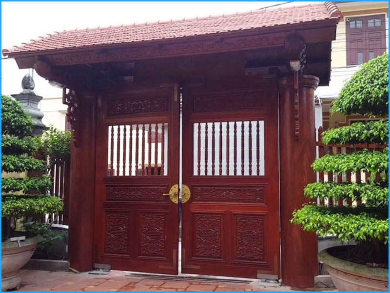 cổng biệt thự đơn giản truyền thống