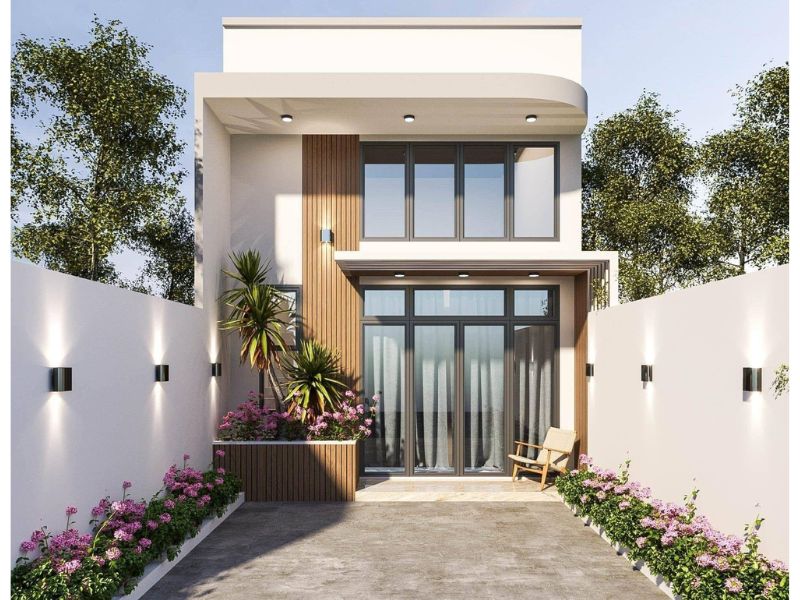 Đường nét kiến trúc thanh thoát, tinh tế nổi bật vẻ đẹp sang trọng của thiết kế nhà cấp 4 kết hợp kinh doanh