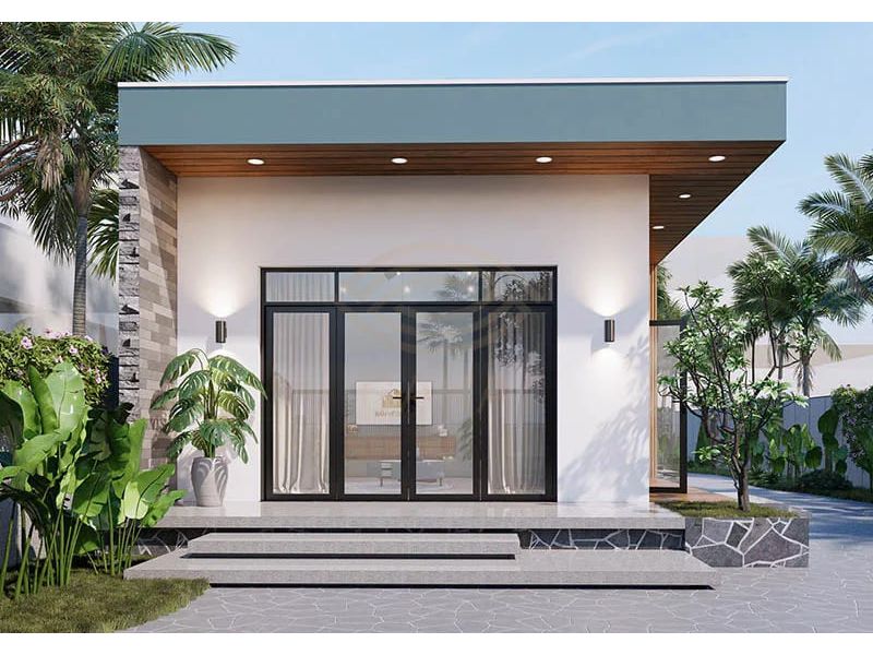 Thiết kế lồng ghép hài hòa các yếu tố thiên nhiên trong mẫu nhà cấp 4 kết hợp kinh doanh