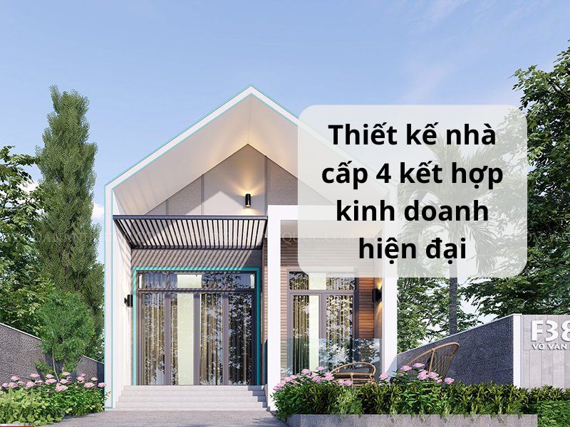 Thiết kế nhà cấp 4 1 tầng có khu vực mặt tiền thuận tiện cho kinh doanh