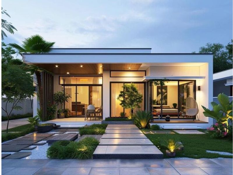 Vẻ đẹp hiện đại đầy ấn tượng của mẫu nhà cấp 4 kết hợp kinh doanh