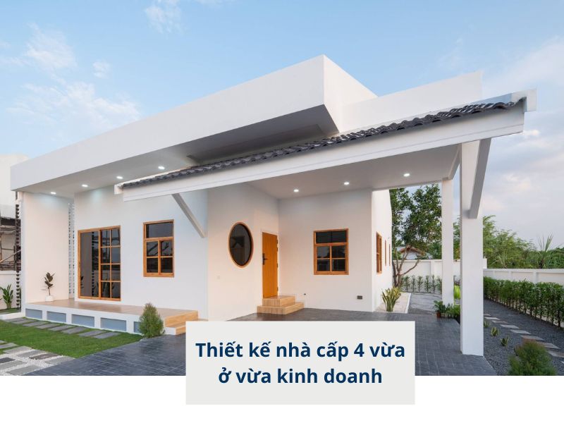 Mẫu nhà cấp 4 mái bằng kết hợp kinh doanh giá rẻ