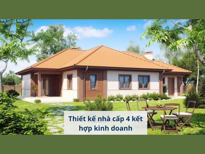 Tham khảo mẫu nhà cấp 4 vừa ở vừa kinh doanh có có sân vườn rộng rãi