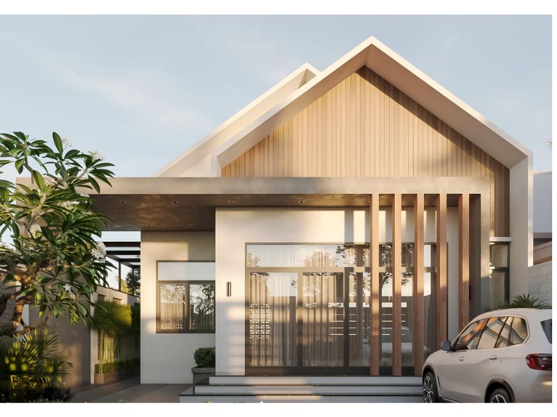 Mẫu nhà cấp 4 có mặt tiền kinh doanh hiện đại, sang trọng