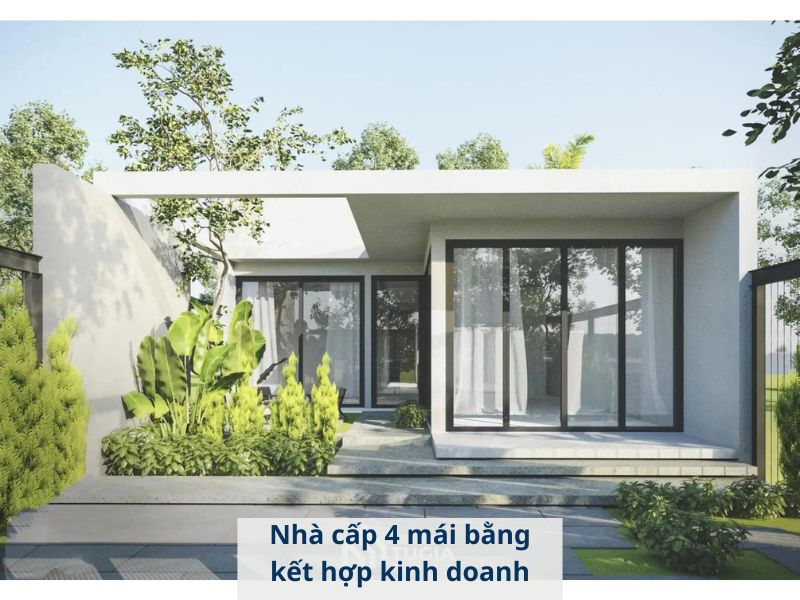 Sự kết hợp hài hòa trong kiến trúc hiện đại của mẫu nhà cấp 4 mái bằng vừa ở vừa kinh doanh