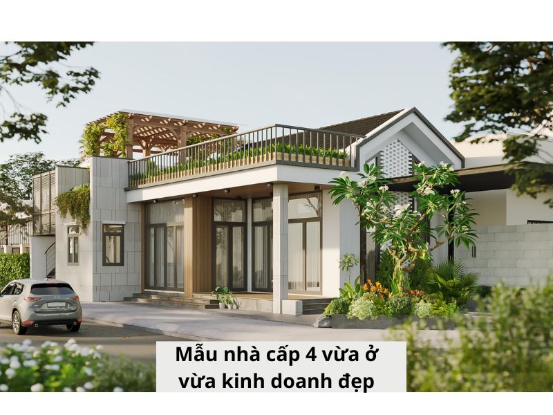 Vẻ đẹp ngoại thất sang trọng, hiện đại của nhà cấp 4 có mặt tiền kinh doanh