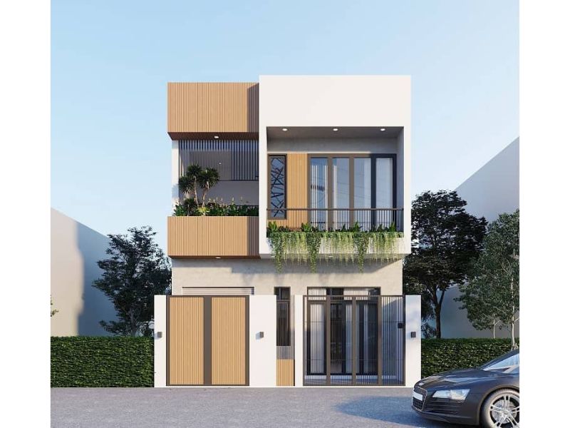 Xây nhà 2 tầng 60m2 mặt tiền sử dụng vật liệu cao cấp với ngân sách 1,2 tỷ đồng