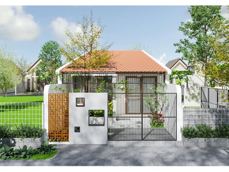 Hình ảnh nhà cấp 4 3 phòng ngủ 6x18 mái ngói giản dị, mộc mạc