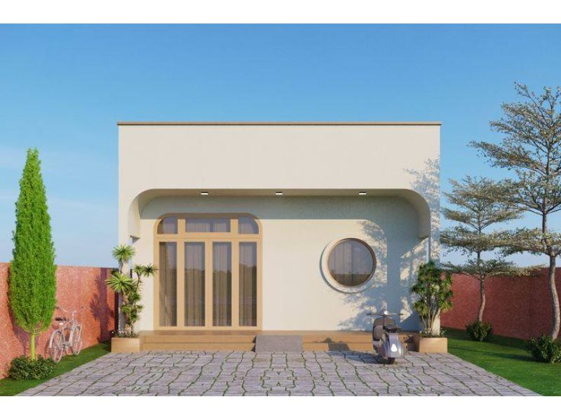 Mẫu nhà cấp 4 6x18 3 phòng ngủ có kiến trúc tối giản nhưng vẫn tạo được điểm nhấn