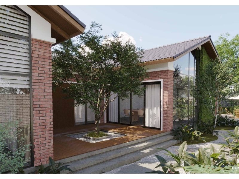 Bố trí các khu vực chức năng hài hòa trên diện tích xây dựng nhà vườn 