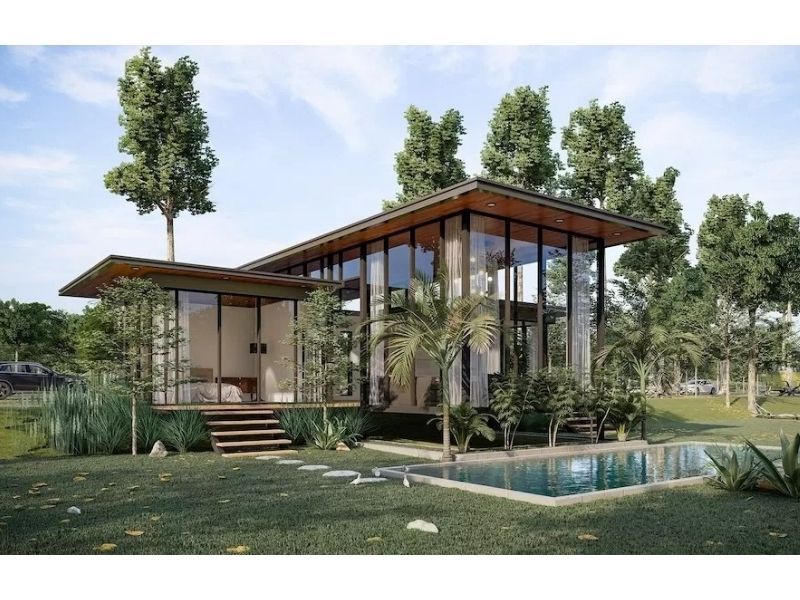 Biệt thự nhà vườn hiện đại với hệ thống kính vừa thẩm mỹ lại tối ưu ánh sáng tự nhiên