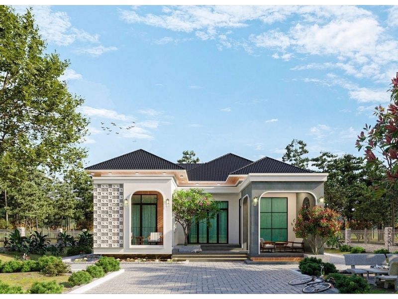 Thiết kế nhà vườn 500m2 cấp 4 1 tầng 3 phòng ngủ hợp lý cho gia đình