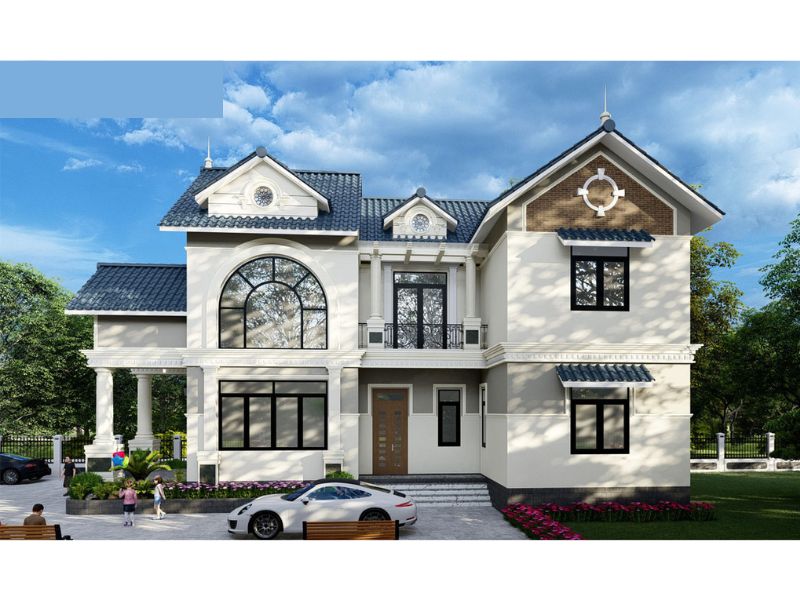 Mẫu nhà 2 tầng 6 phòng ngủ tiện nghi phù hợp cho gia đình đông thành viên