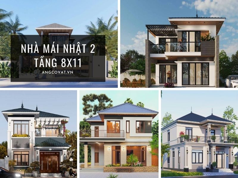 Giới thiệu các mẫu nhà mái Nhật 2 tầng 8x11 đẹp, xu hướng hiện nay