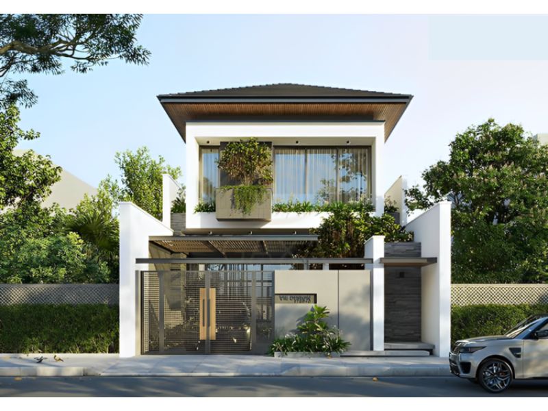 Mặt tiền kính tăng vẻ đẹp hiện đại và thoáng đãng cho ngôi nhà mái Nhật 2 tầng 8x11