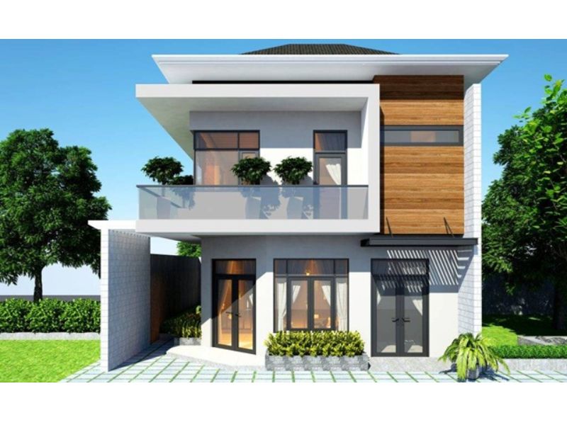 Nhà 2 tầng mái Nhật đơn giản nhưng hiện đại
