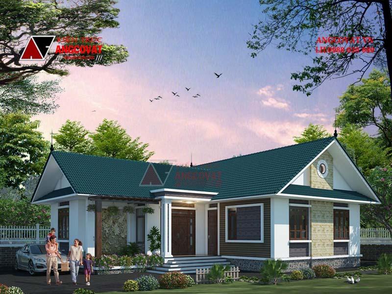 Mẫu nhà 1 tầng chữ l 100m2 giá rẻ đẹp 