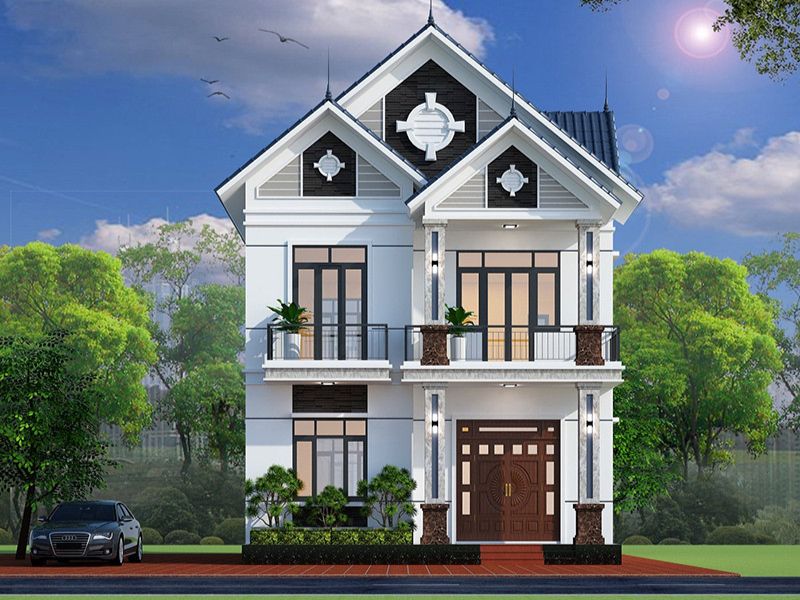 Thiết kế nhà mặt tiền 10m sâu 15 phong cách tân cổ điển sang trọng