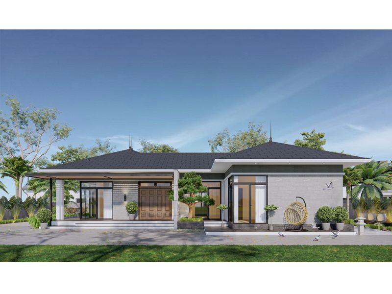Tham khảo mẫu nhà vườn 1 tầng mái Nhật phù hợp với các gia đình có ngân sách dưới 1 tỷ