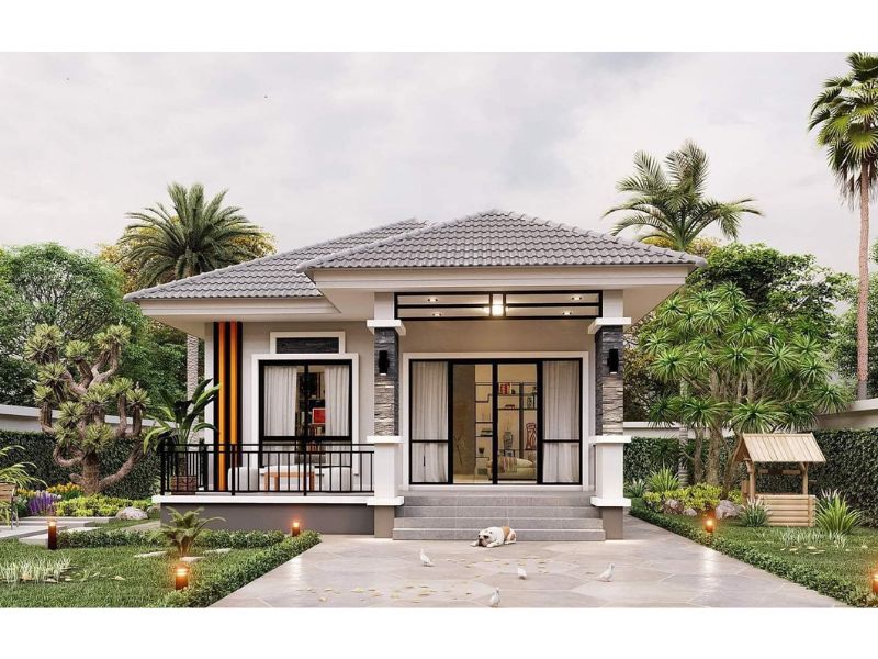 Chia sẻ mẫu nhà vườn dưới 1 tỷ mái Nhật sang trọng