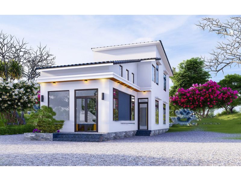 Mẫu nhà vườn dưới 1 tỷ 1 tầng có gác lửng hài hòa giữa thiết kế và thiên nhiên