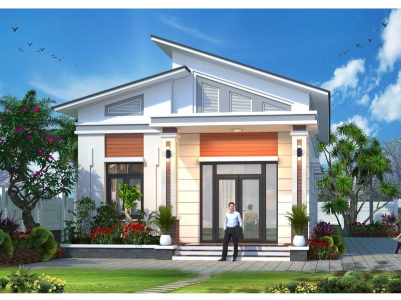Tham khảo mẫu nhà vườn dưới 1 tỷ 1 tầng có gác lửng giúp mở rộng không gian sinh hoạt