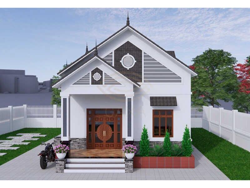 Vẻ đẹp ngoại thất sang trọng của mẫu nhà vườn dưới 1 tỷ 